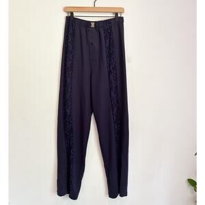 NEW Savage X Fenty Lace Relaxed Sweatpants Navy Size S